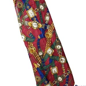 Novelety Watches Timepieces Silk Tie Made in Italy Gatsby International